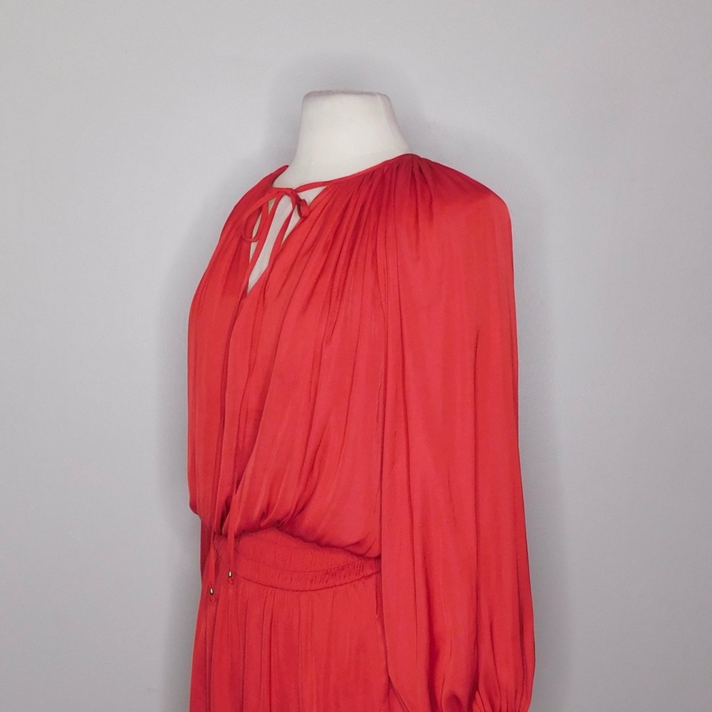 WHBM Drop Waist Blouson Dress Red~ Large - Picture 5 of 12
